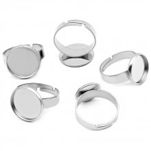 10 x 10 mm ring cabochon holdere Sølv N°04