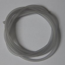 1 meter Pvc Hollow Cord 5 mm lys grå