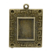 1 rektangulær cabochonholder N°01 Bronse
