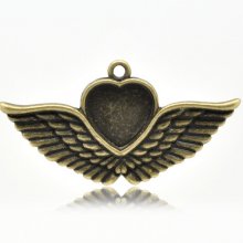 1 cabochonholder Hjerte N°02 Bronse