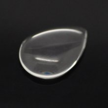 Cabochon dråpe 13 x 18 mm i klart burrglass N°24