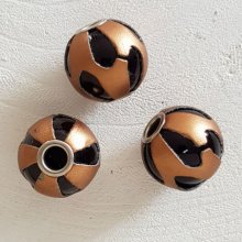 Rund lærperle N°07 Kobber