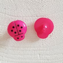 Fancy knapper, barn, babyer Mariehøne mønster N°01-14 Fushia 