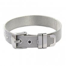 Armbånd i rustfritt stål 10 mm sølv