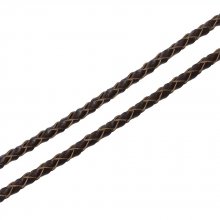 Rundt flettet skinn Coffee 03 mm x 2 meter