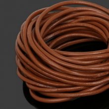1 meter Rund glatt skinnsnor Brun 3 mm