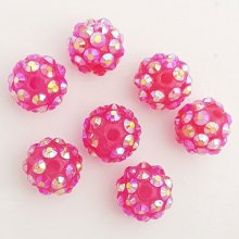 Akryl og rhinestone perle 10 mm shamballa stil N°02