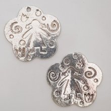 Flower Charm Metal N°006 Sølv