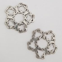 Flower Charm Metal N°022 Sølv