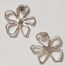 Flower Charm Metal N°057 Sølv