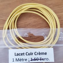 1 meter Glatt skinn rund ledning Cream 1 mm