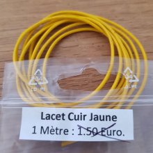 1 meter Rund glatt skinnsnor Gul 1 mm