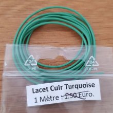 1 meter Rund glatt skinnsnor Turkis 1 mm