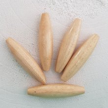 10 treperler Oval / Oliven 40/10 mm Beige