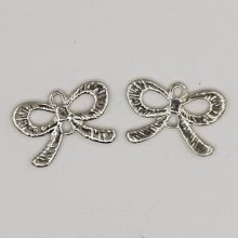 Sølv sløyfe charm nr. 23 metall sløyfe charm