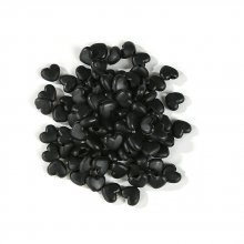 Elastisk slips med svart gummi-hjertespenne N°04 x 10 stk.