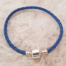 European Clip Bracelet Plain 01 FRA 15 TIL 23 CM Blå