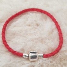 European Clip Bracelet Plain 01 FRA 15 TIL 23 CM Rødt