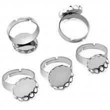 1 ring cabochonholder 25 mm Sølv N°07