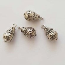 Sølv gjennombrutt dråpe charm N°01-02