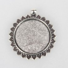 2 x 30mm sølv cabochon holdere, cabochon anheng 62AS