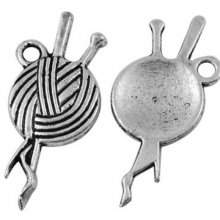 10 Charms anheng ullkule strikkepinner sølvbelagt