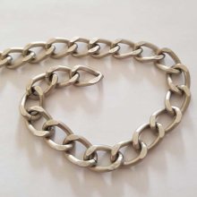 1 meter flatt sølvkjede nr. 02 18 x 12 mm