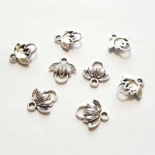 Flower Charm Metal N°120 x 10 stykker Sølv