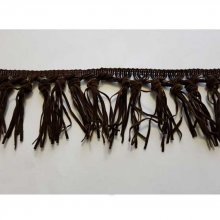 Fancy semsket frynser 10 cm bred mørk brun
