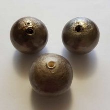 Rund perle i papier maché GT 30mm Taupe
