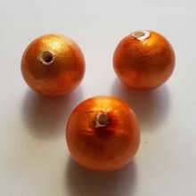 Rund perle Papier Maché GT 24mm Oransje