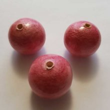 Rund perle i papier maché GT 30mm Rosa