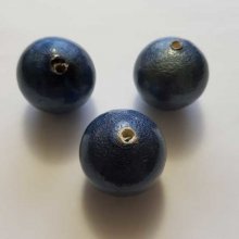 Rund perle Papier Maché GT 30mm Mørkeblå