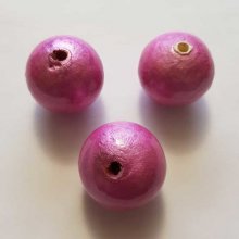 Rund perle i papier maché GT 30mm Fushia