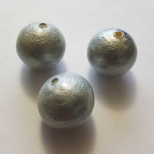 Rund perle Paper Mache GT 30mm Grå Blå
