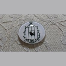 rund glass cabochon 10mm fugler 023 