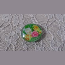 glass cabochon rund 20mm blomst 01-007 