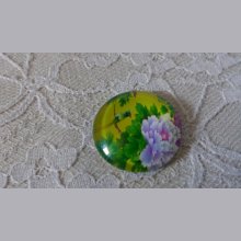 glass cabochon rund 25mm blomst 01-044 