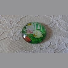 glass cabochon rund 25 mm blomst 01-041 
