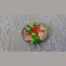 glass cabochon rund 25 mm blomst 01-040 