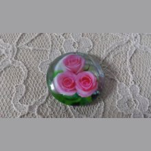 glass cabochon rund 25mm blomst 01-024 