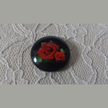 glass cabochon rund 25mm blomst 01-001 