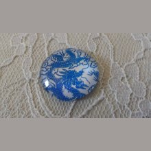 glass cabochon rund 25mm blomst 038 