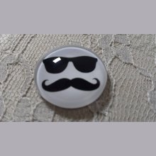 glass cabochon rundt 25mm bart 012 