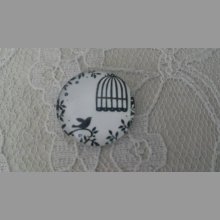 cabochon runde glass 25mm fugler 014 
