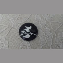 cabochon rundt glass 25mm fugler 013 