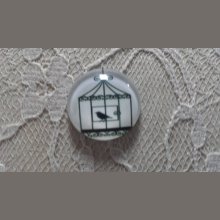 rund glass cabochon 25mm fugler 010 