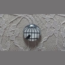cabochon rundt glass 25mm fugler 007 