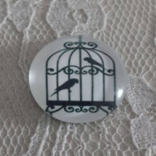 glass cabochon rund 20mm fugler 002 