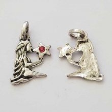 Jomfru stjernetegn charm sølv metall nr. 03 med rhinestones
